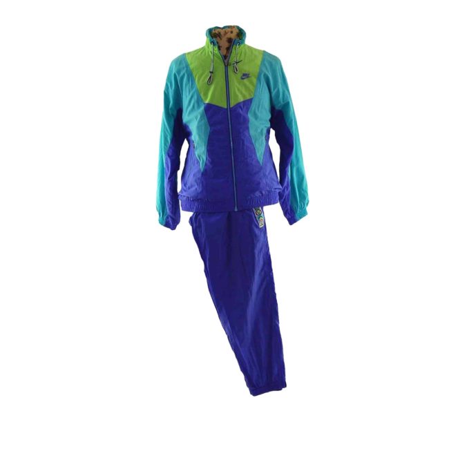 90s Nike Purple Contrast Two Piece Shell Suit - M