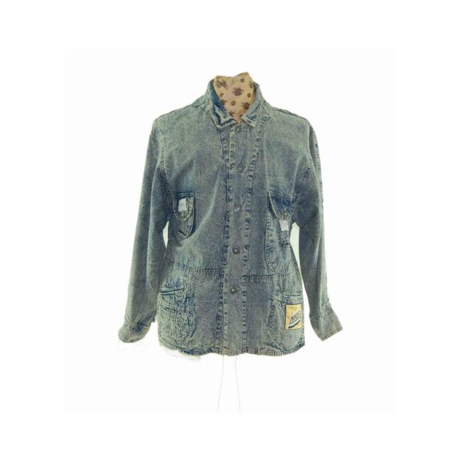 90s Acid Wash Denim Long Sleeve Shirt - XL