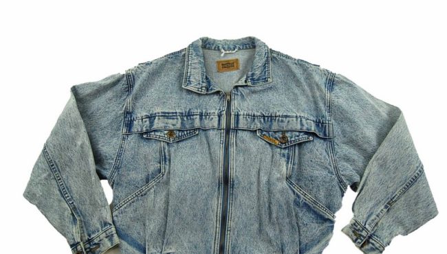 90s Acid Wash Oversized Denim Jacket - L - Image 2
