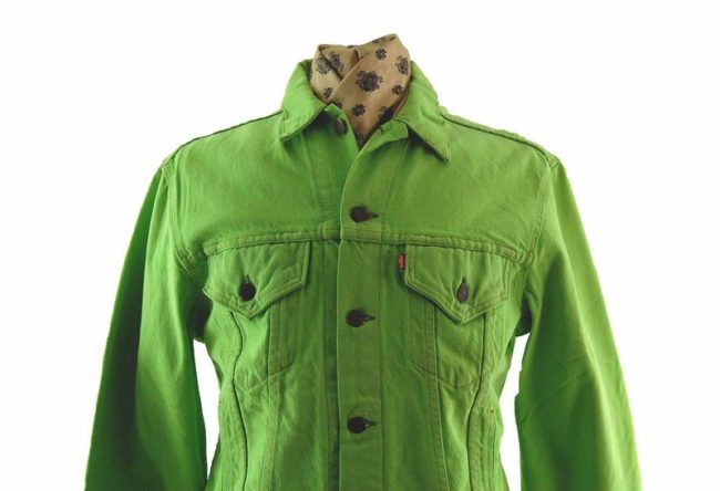 90s Levis Lime Green Denim Jacket - L - Image 3