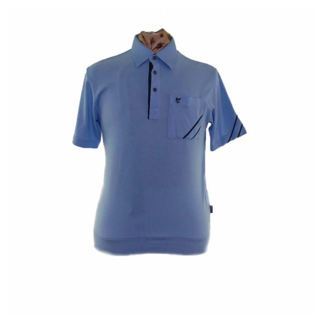90s Baby Blue Short Sleeved Polo - M