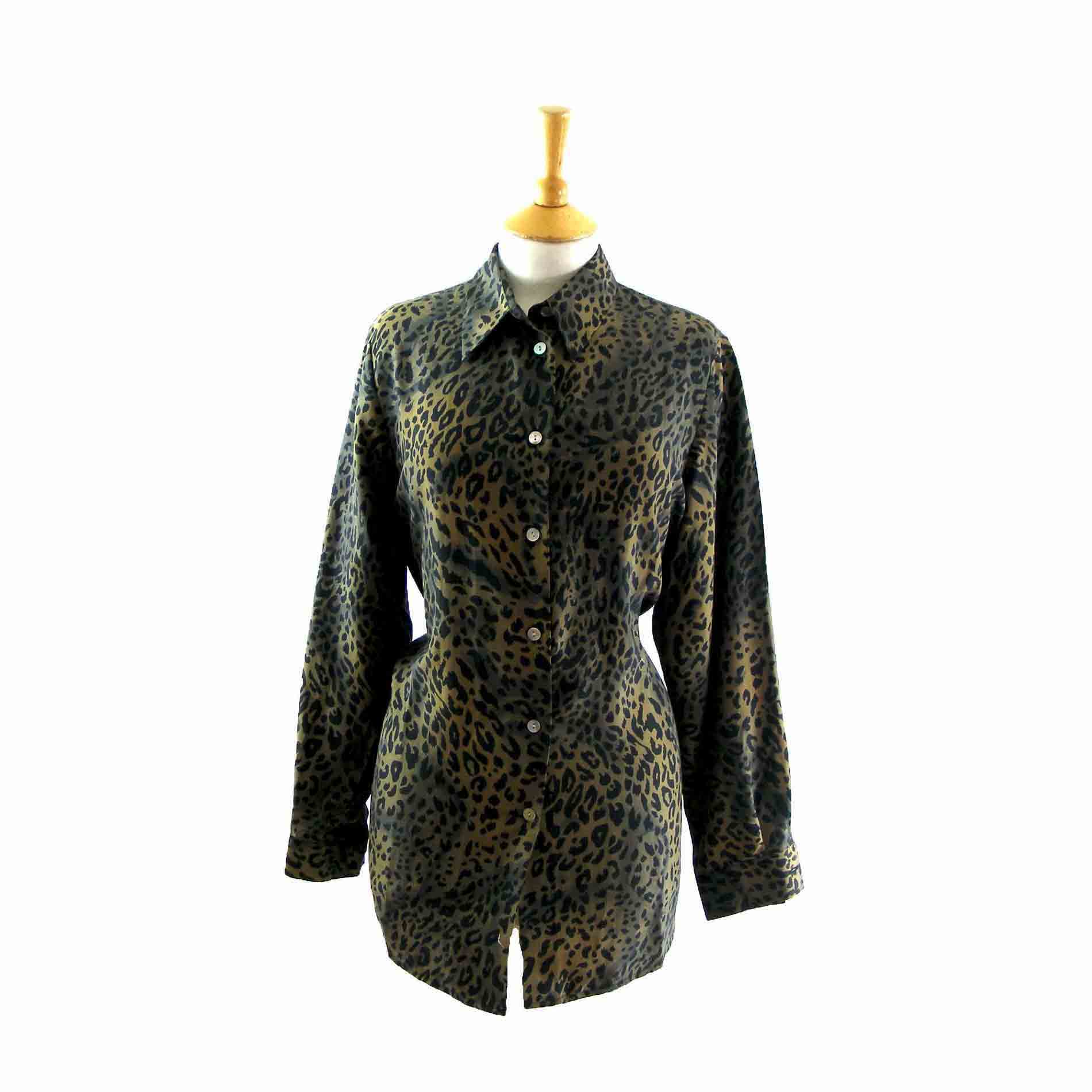 Animal print silk blouse
