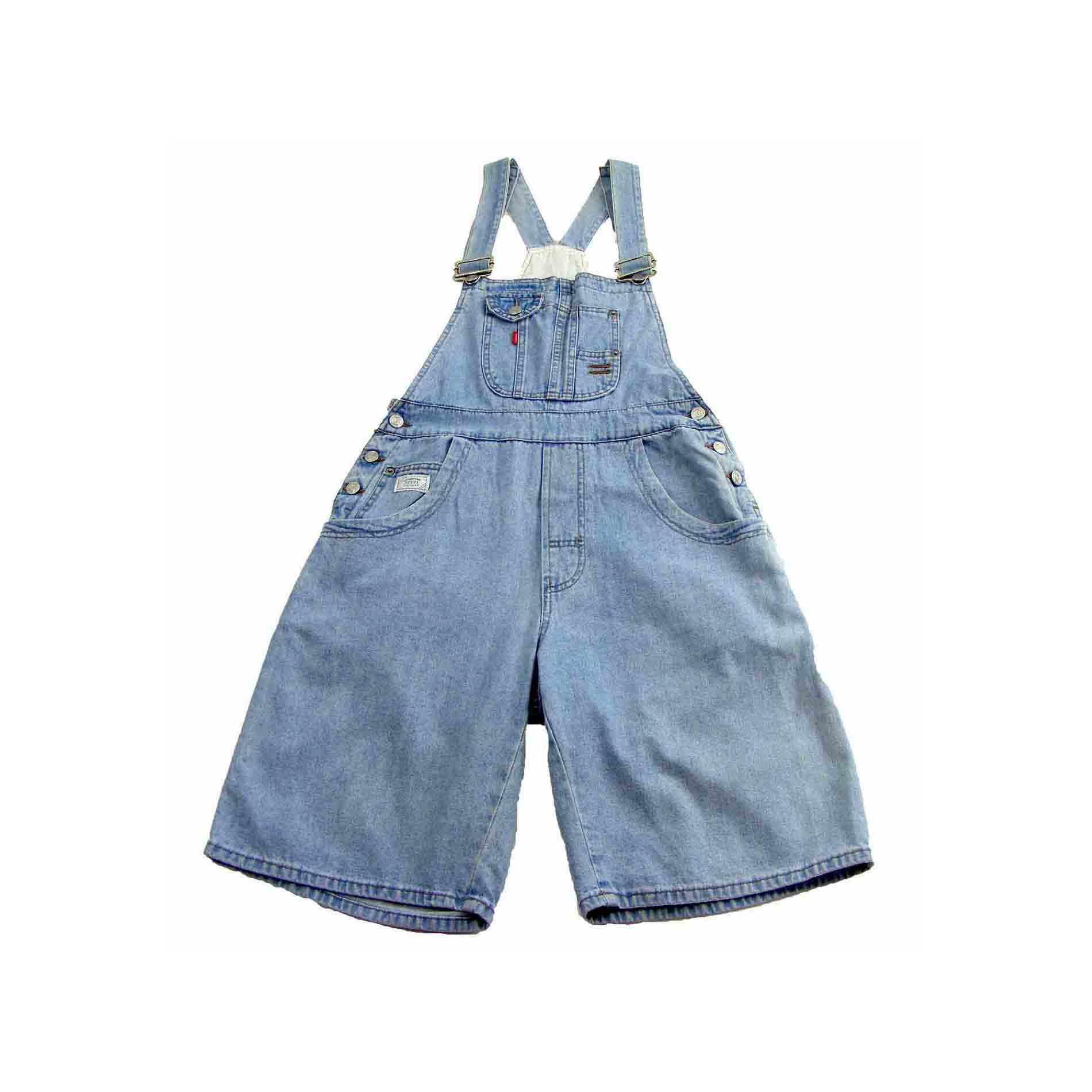 Denim 90s Cropped Dungarees - 10 - Blue 17 Vintage Clothing