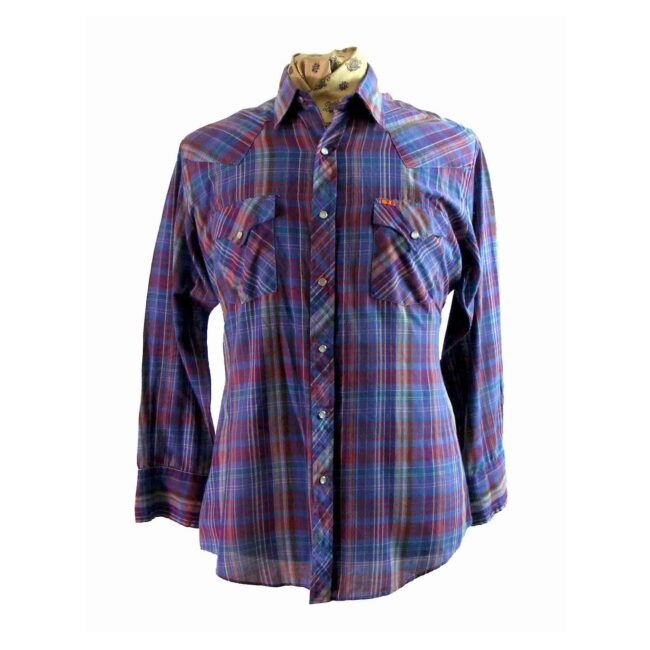 ELY Blue Checked Long Sleeved Western Shirt