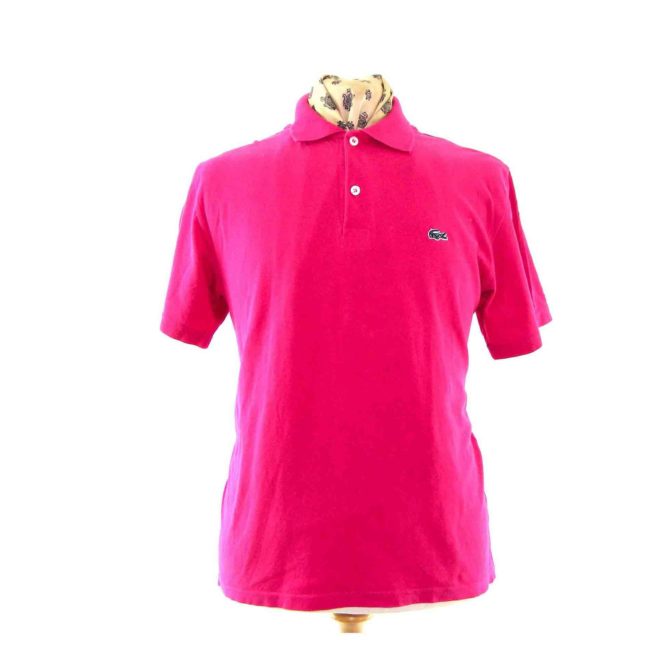 Fluorescent pink polo shirt