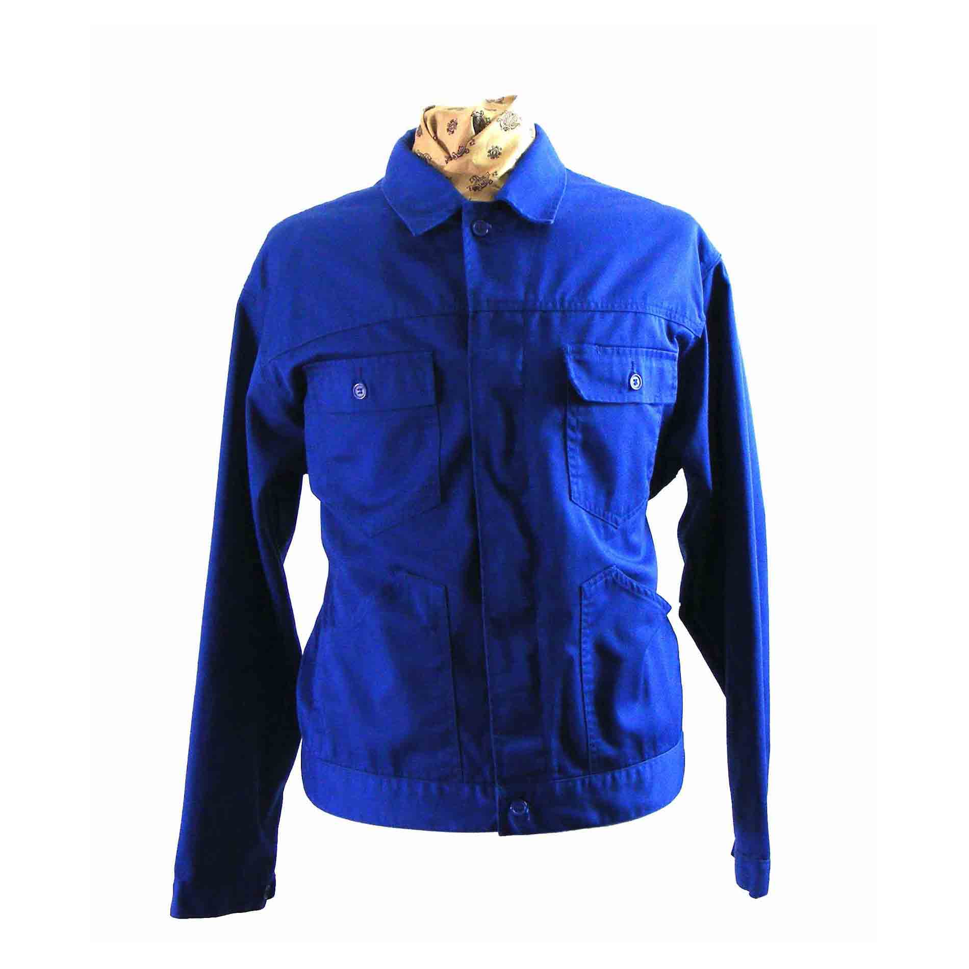 Four Pocket Blue Cotton Workwear Jacket L Blue 17 Vintage Clothing