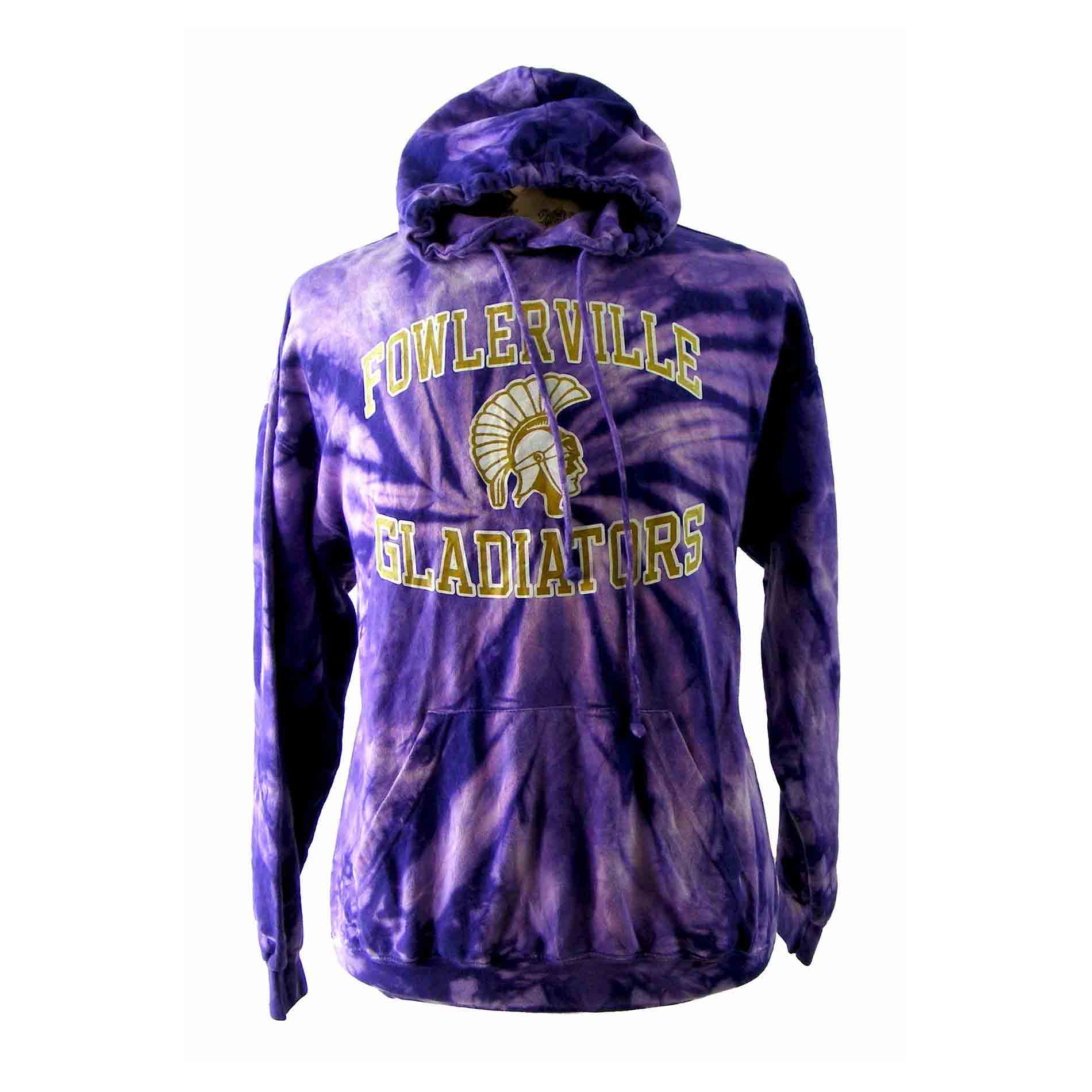 Fowlerville Gladiators Tie Dye Hooded Sweatshirt