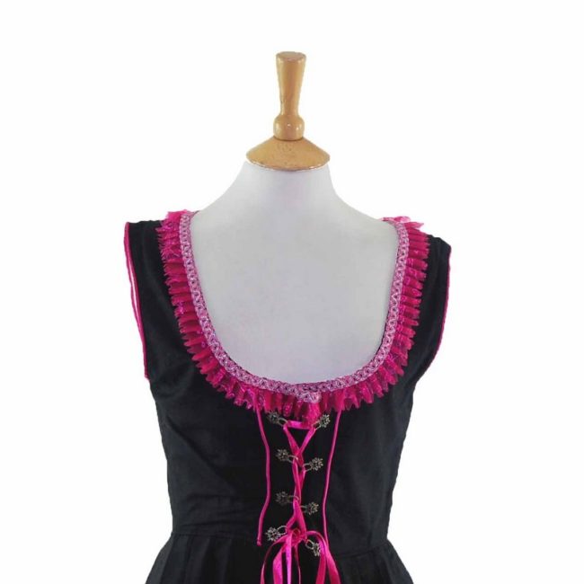 60s Black Dirndl Dress - 12 - Image 2