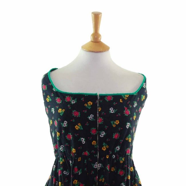 70s Floral Dirndl Dress - 12 - Image 2