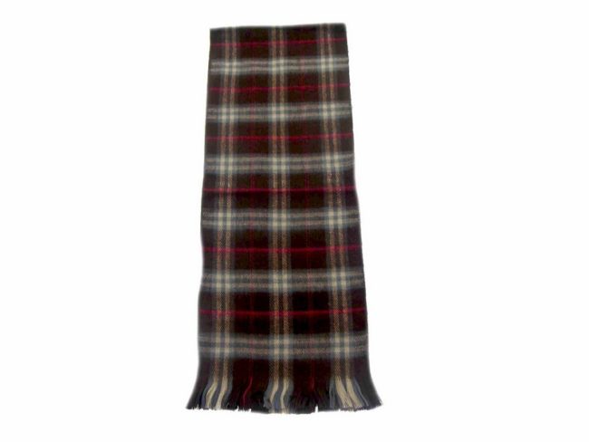 Burgundy Tartan Print Scarf - Image 2