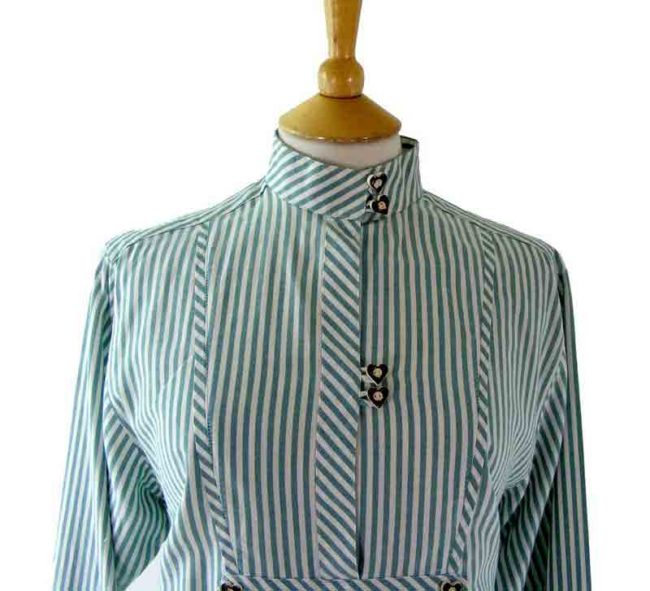Green Striped Peasant Smock - Image 2