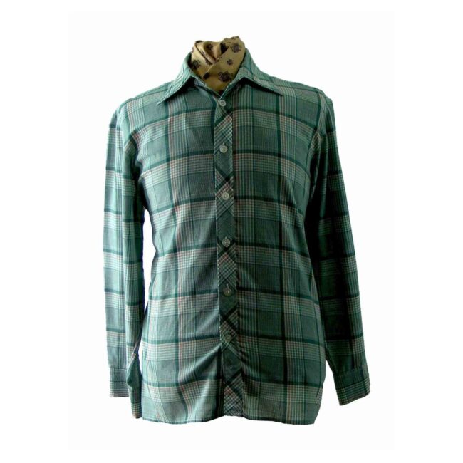Green 70s check shirt