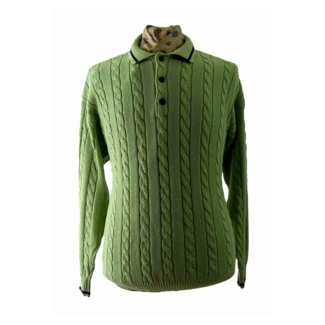Green Cable Knit Sweater