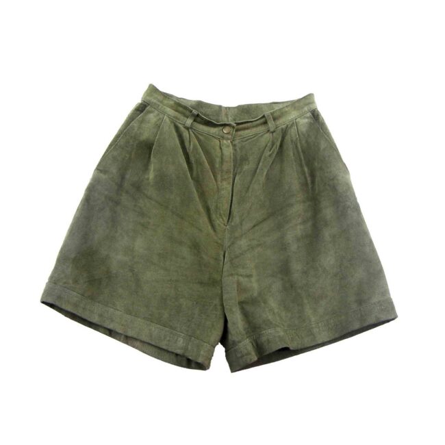 90s Green Suede shorts - 12