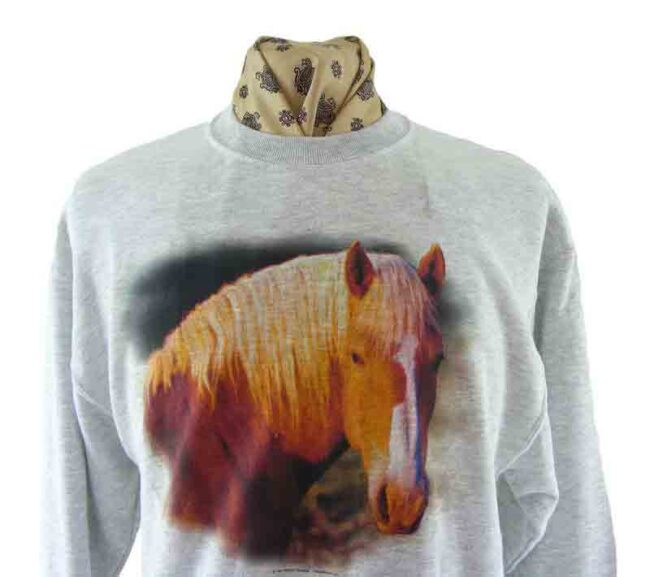 Grey Horse Print Sweatshirt - Image 2