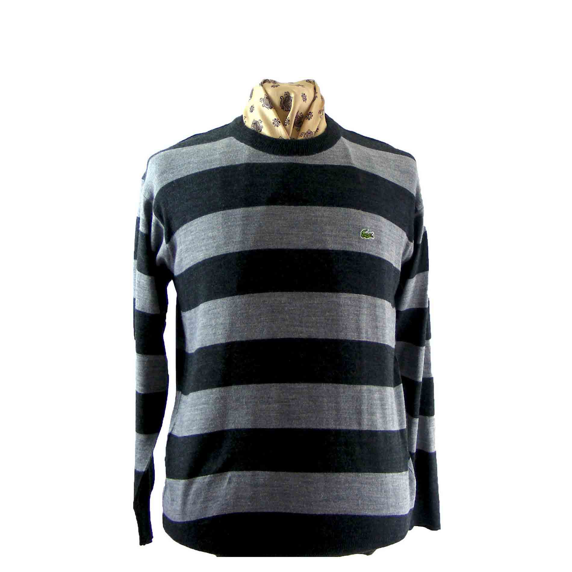 Grey striped Lacoste sweater