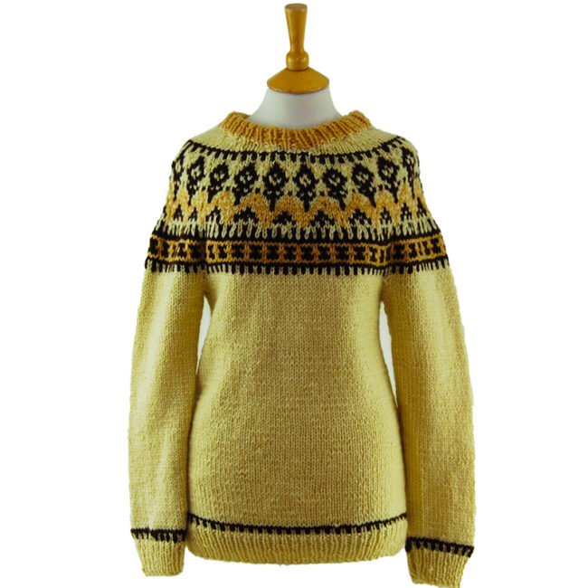 Icelandic Patterned Wool Sweater