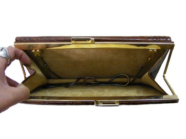 70s Shiny Snakeskin Clutch Bag - Image 2