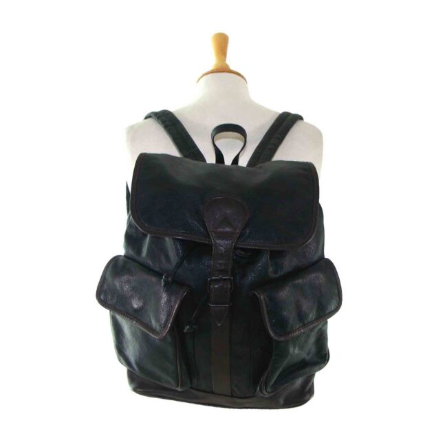 Large Black leather backpack