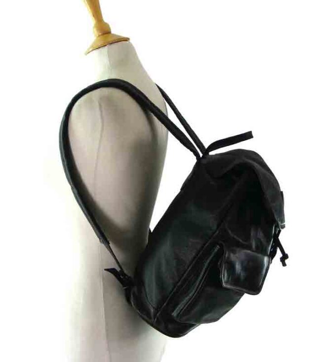 Large Black leather backpack - Image 2