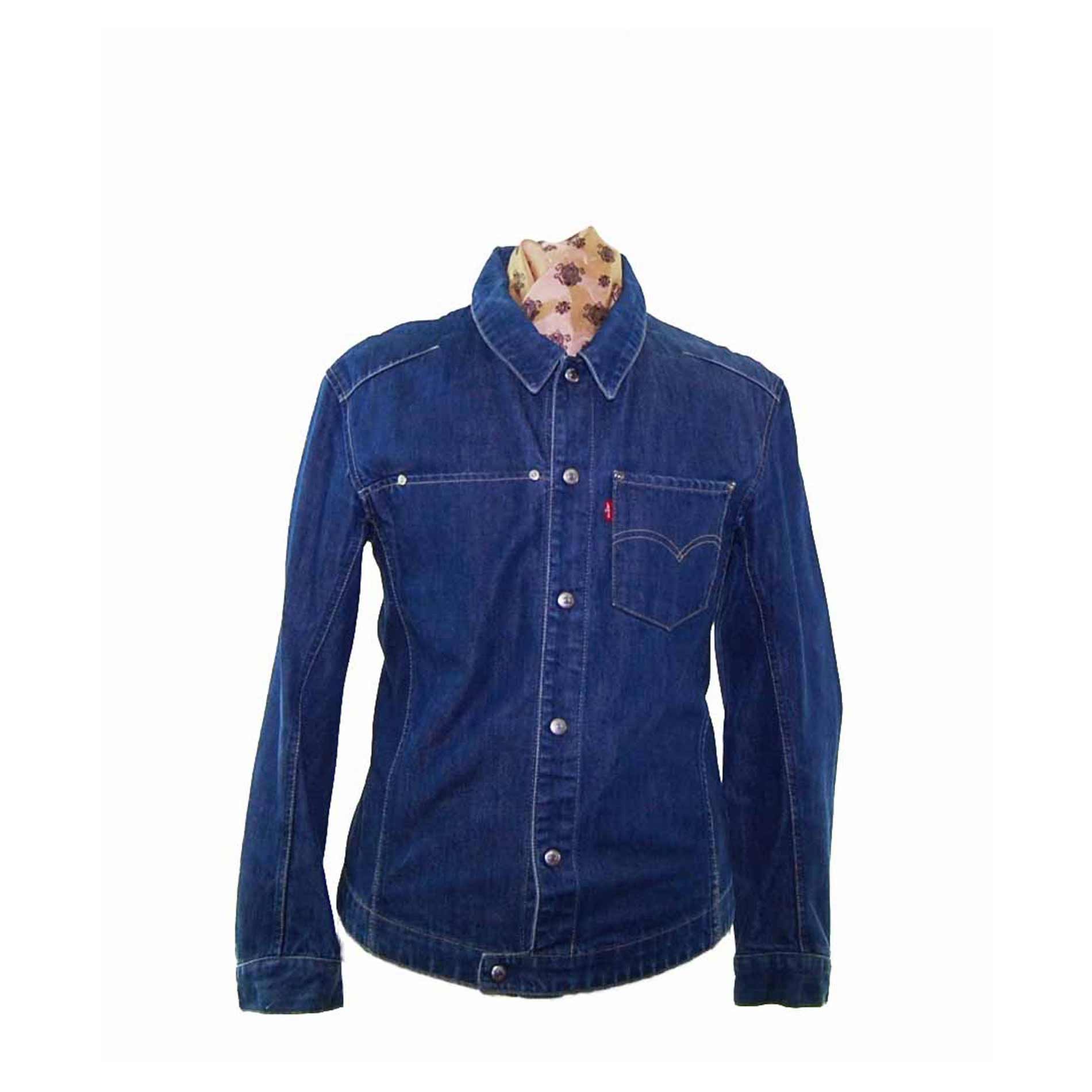 Levis Engineered Jeans Dark Blue Denim Jacket - Blue 17 Vintage Clothing