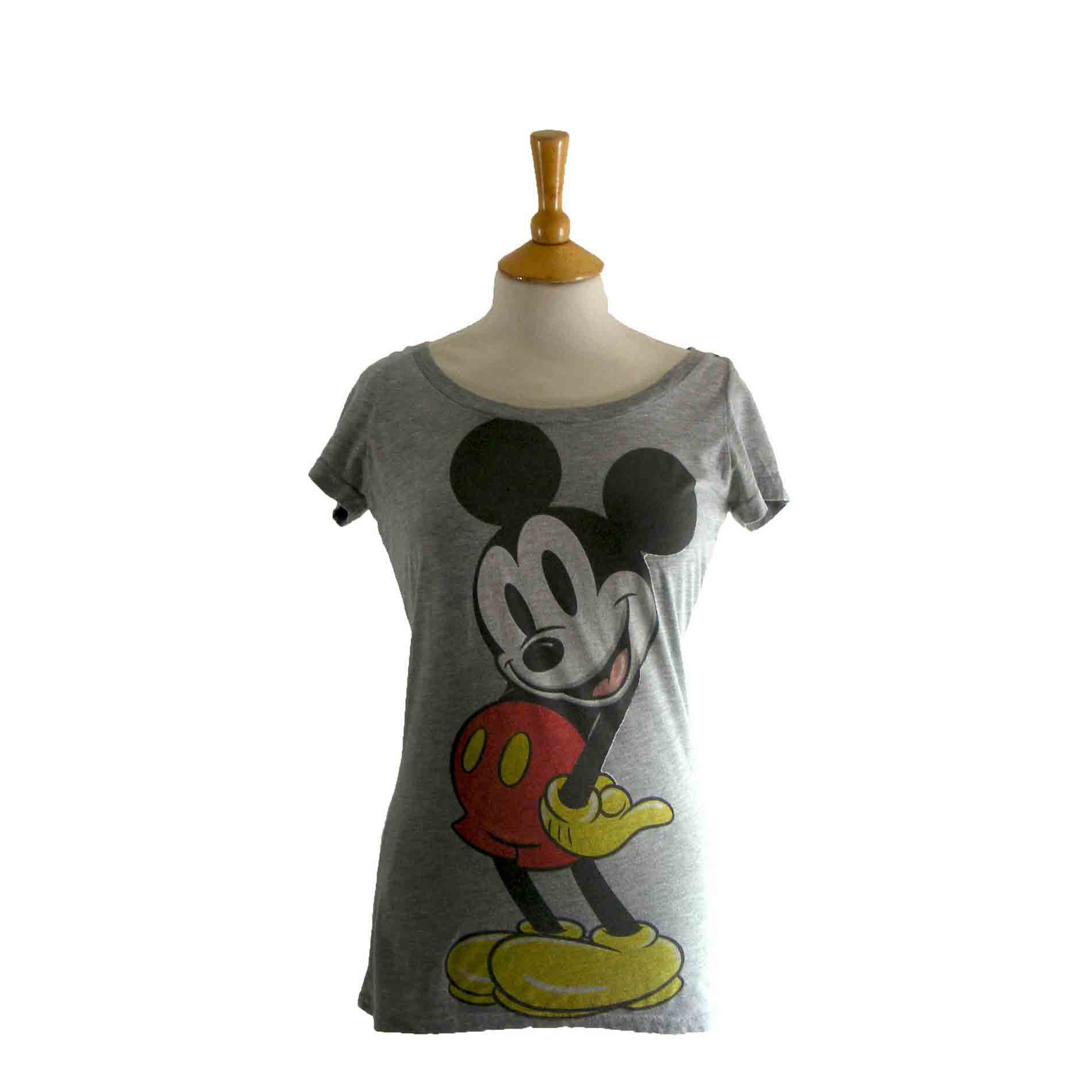 Light Grey Mickey Mouse T-shirt - Blue 17 Vintage Clothing