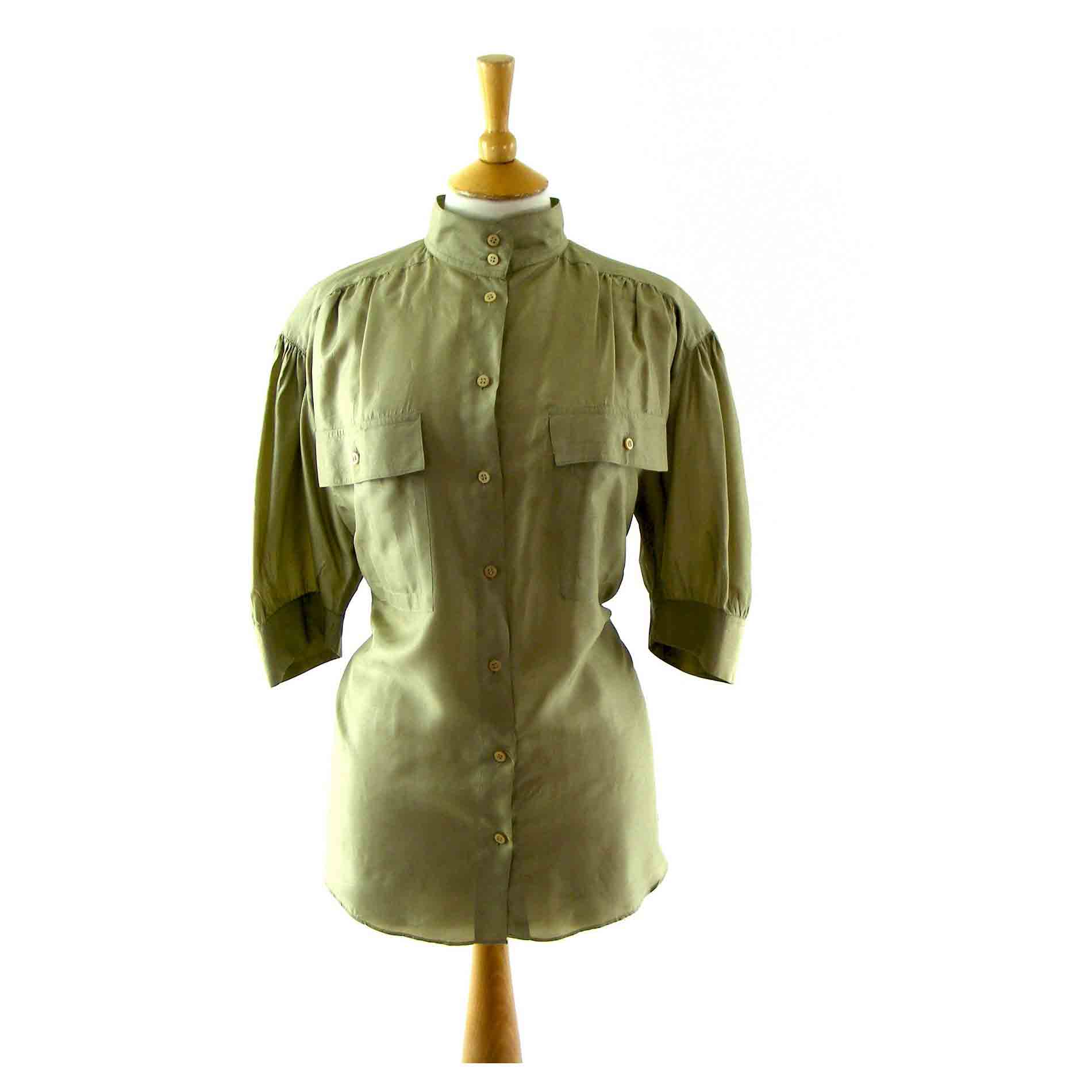 Light green silk blouse