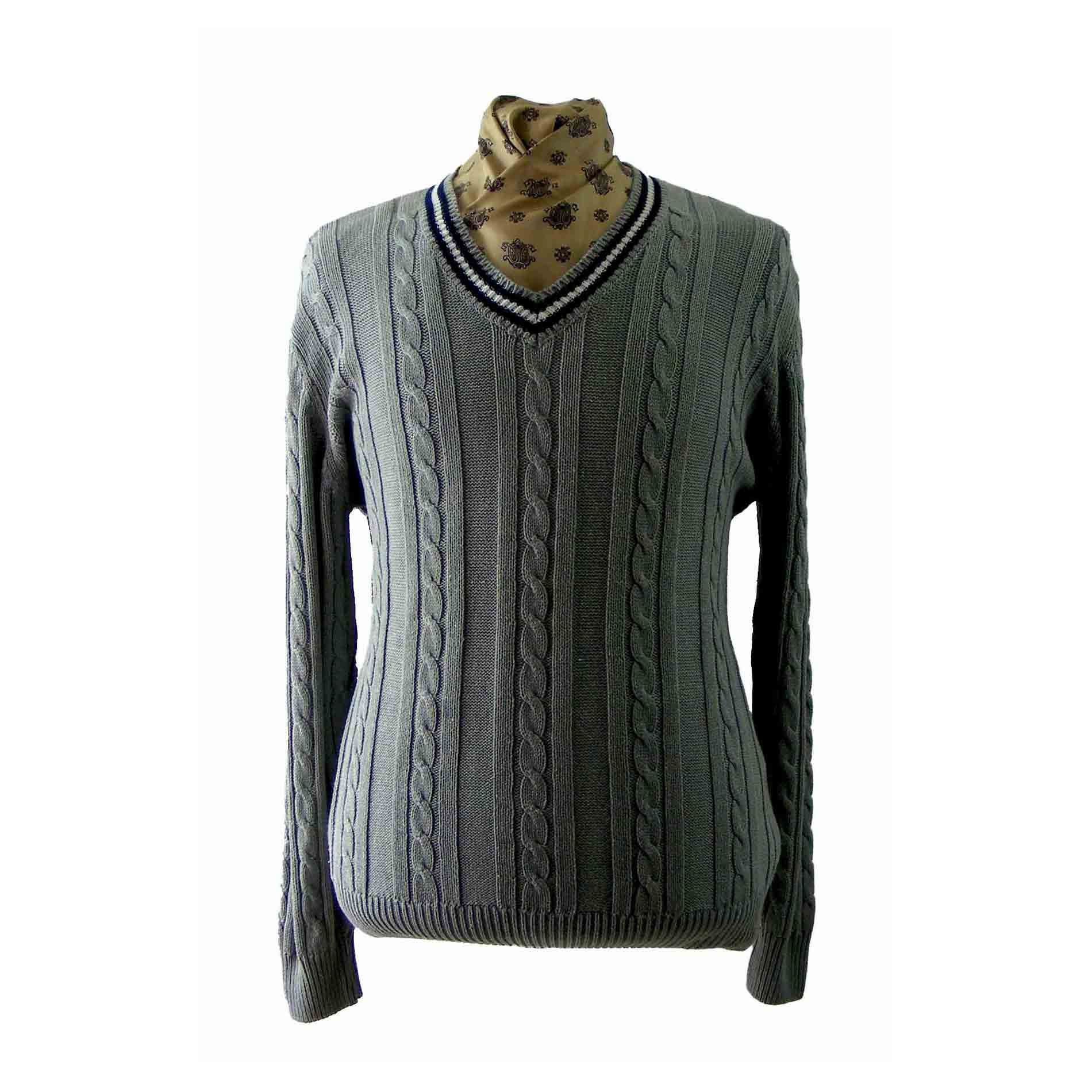 light grey cable knit sweater