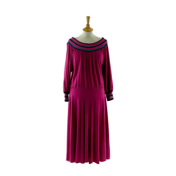 Long Pink 80s vintage dress
