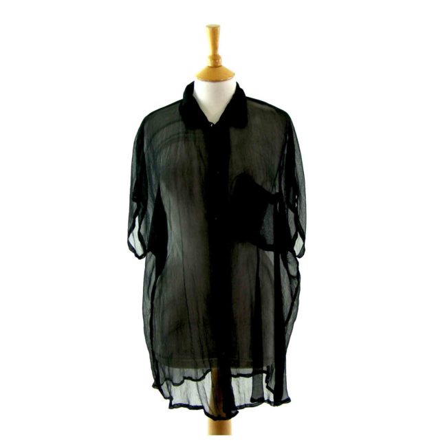 Long black transparent blouse