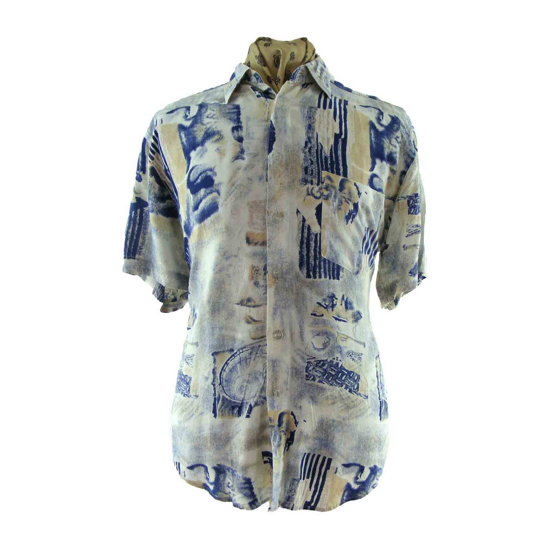 Mens 90s Abstract Print Shirt