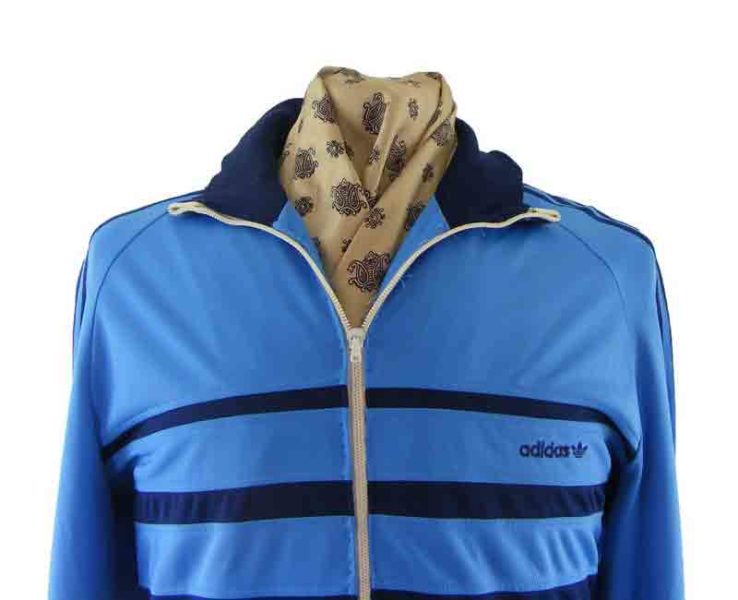 Mens Retro Adidas Track Top Blue 17 Vintage Clothing