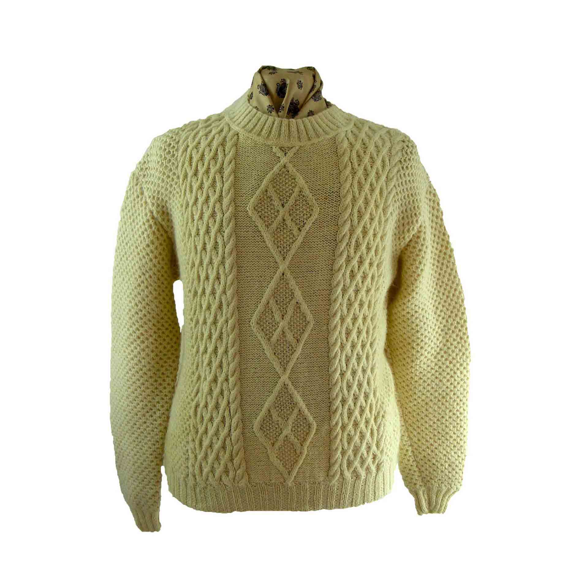 Mens cable knit sweater - Blue 17 Vintage Clothing