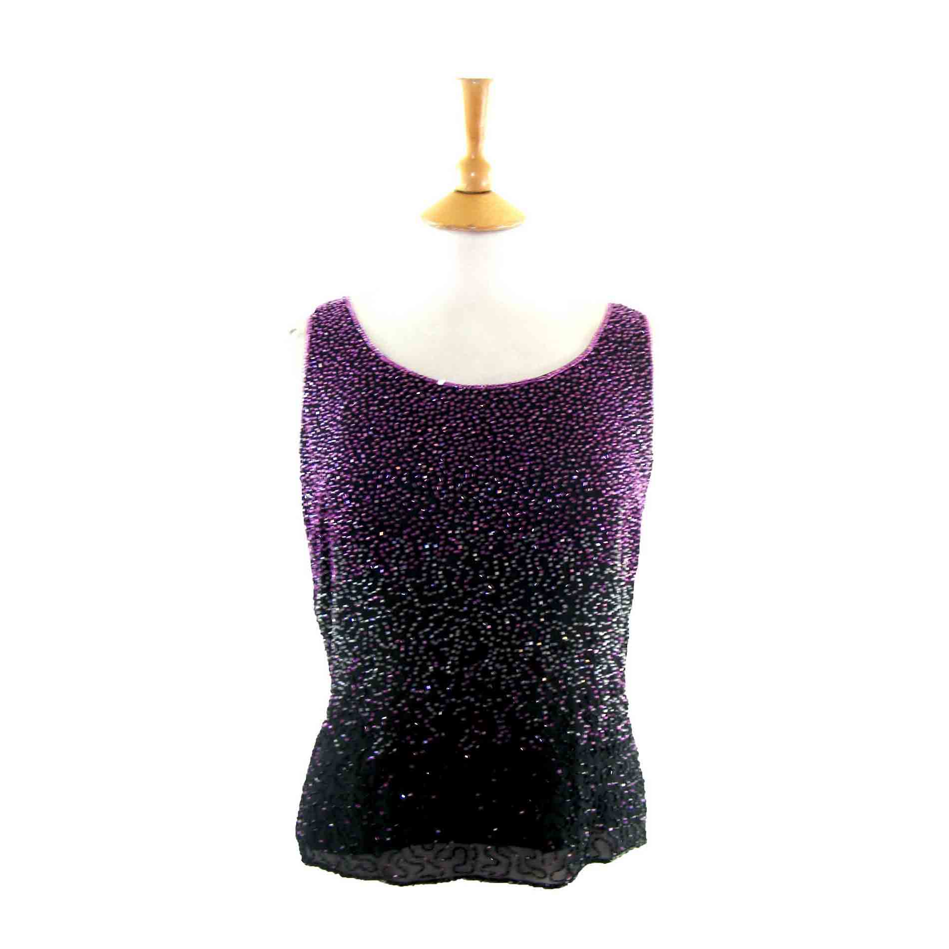 Beaded Sequined tops Blue 17 Vintage Clothing