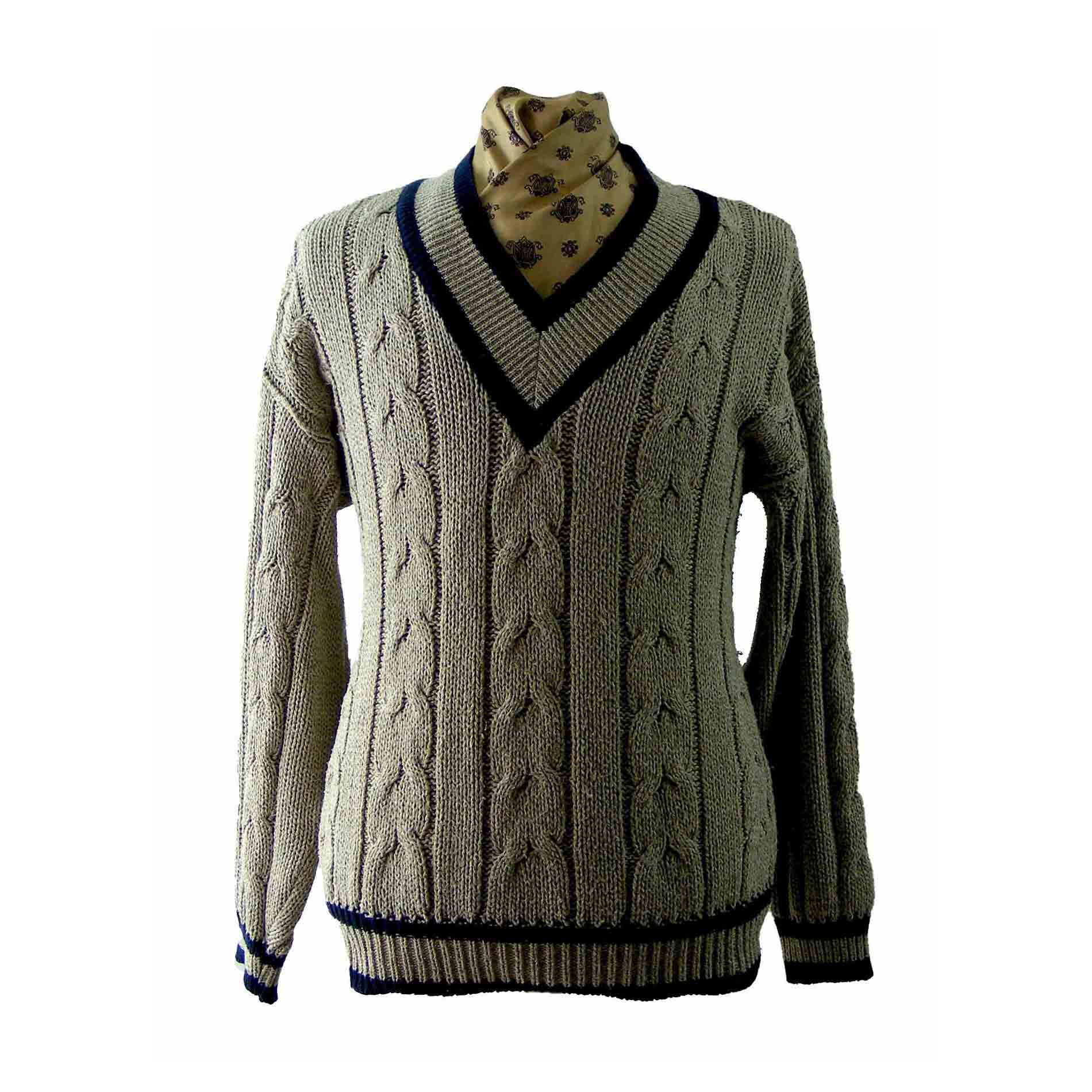 Men's v neck discount cable knit sweater