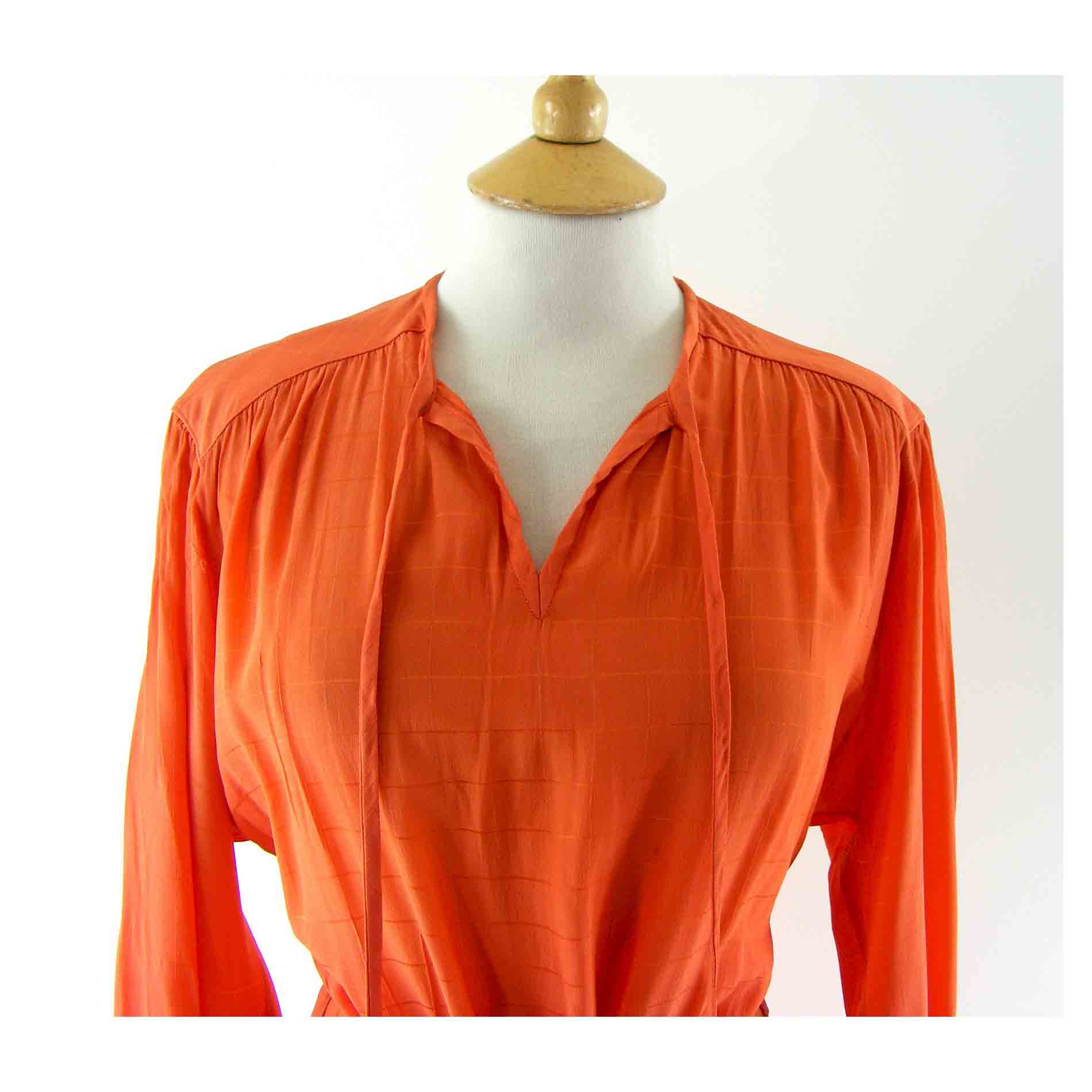 Orange 80s dress - Blue 17 Vintage Clothing