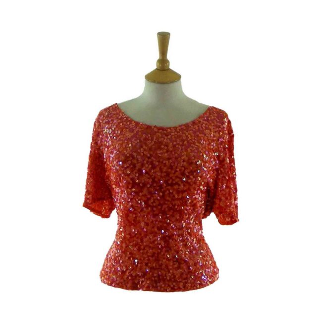 Orange Sequinned Top
