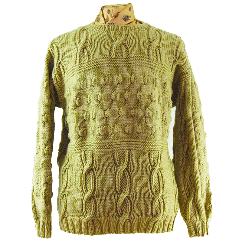 Vintage Mens Sweater 90s Streetwear Mens Large Blank Cotton Knit Crewneck Dad Sweater White USA Vintage Knit Sweater 1990s Dad Sweater