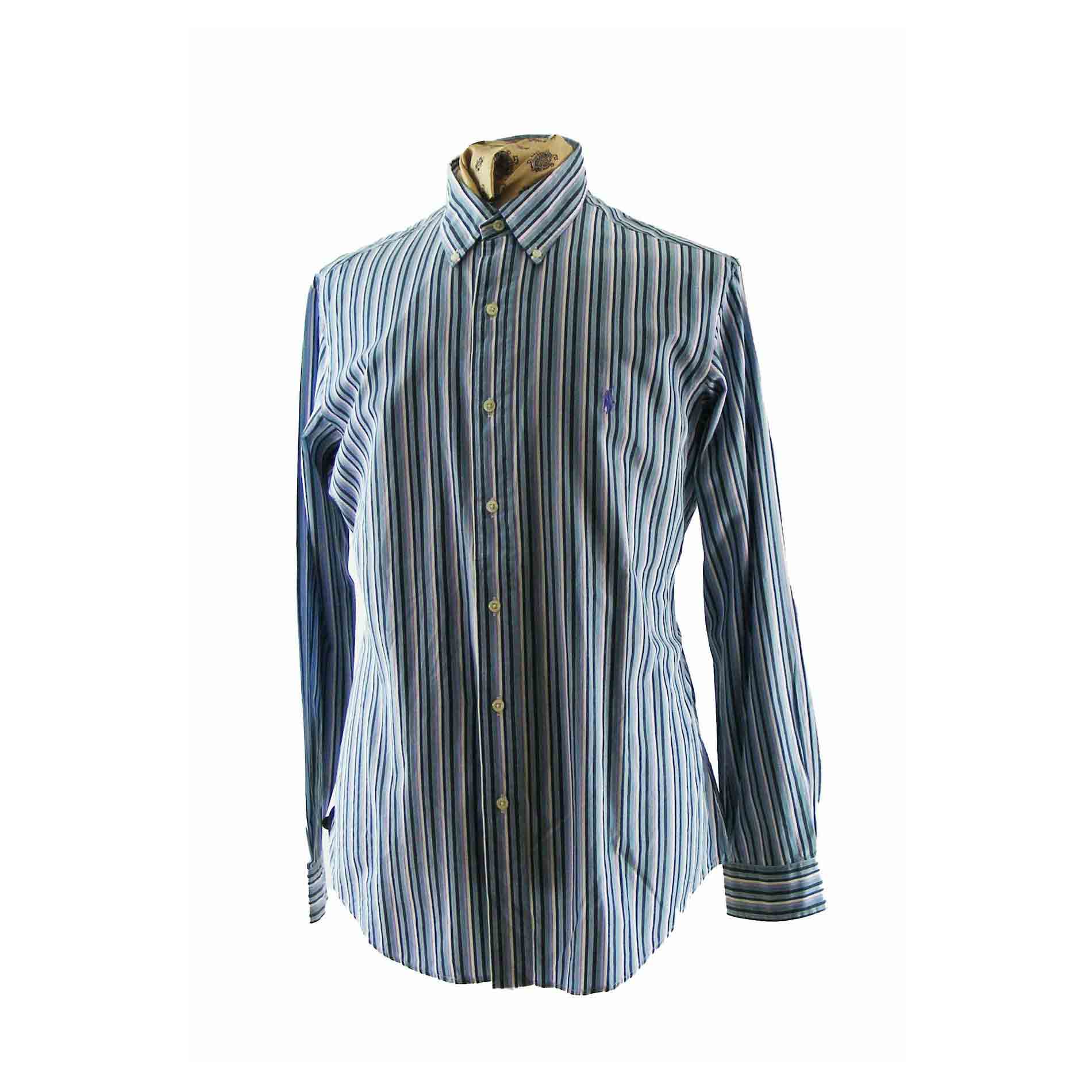 Polo Ralph Lauren Striped Multicoloured Shirt - Blue 17 Vintage Clothing