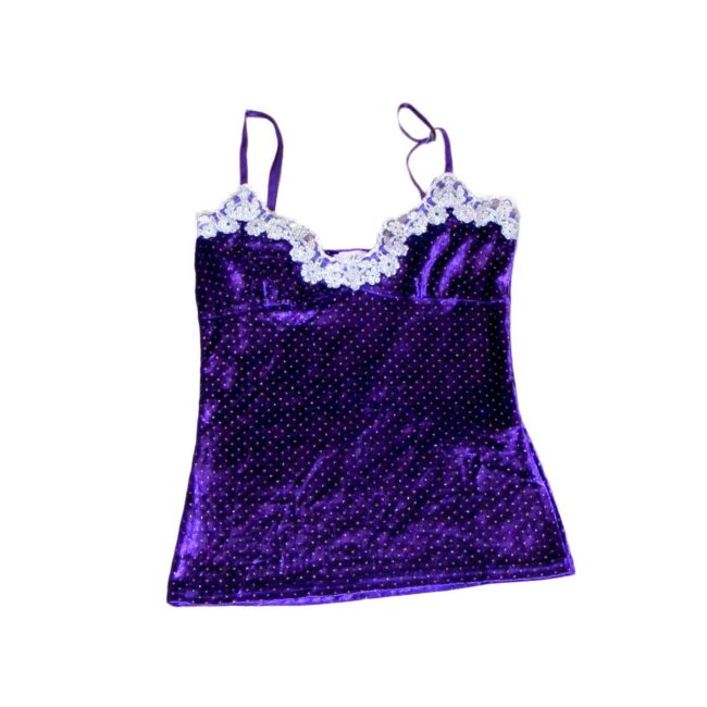 Purple polka dot camisole top