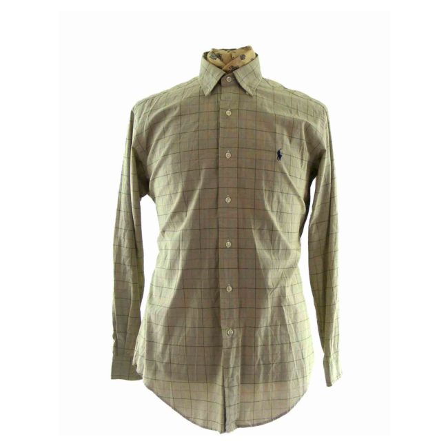 Ralph Lauren Polo Light Brown Prince Of Wales Check Shirt - XL