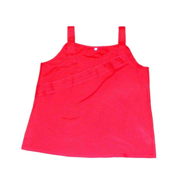 Red pleated camisole top -UK 10