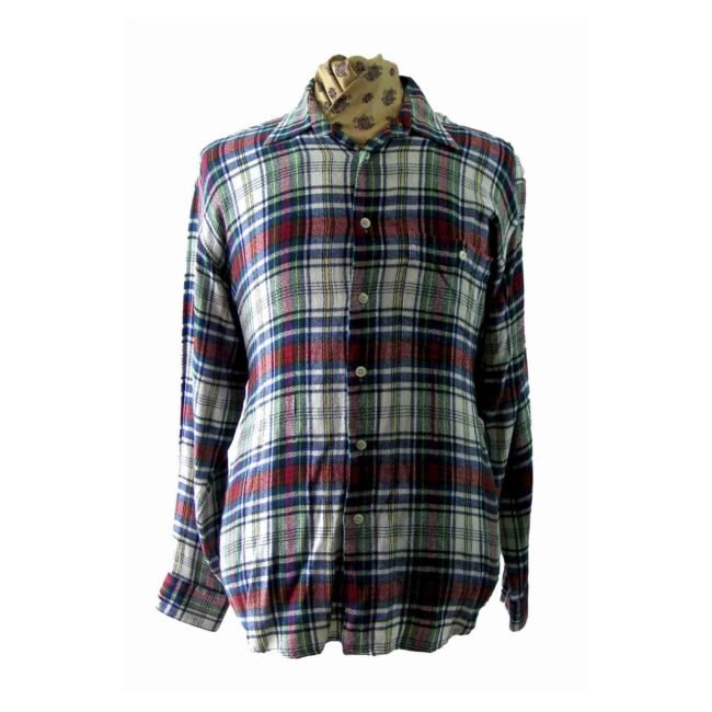 Red White Blue Black 90s Plaid Shirt