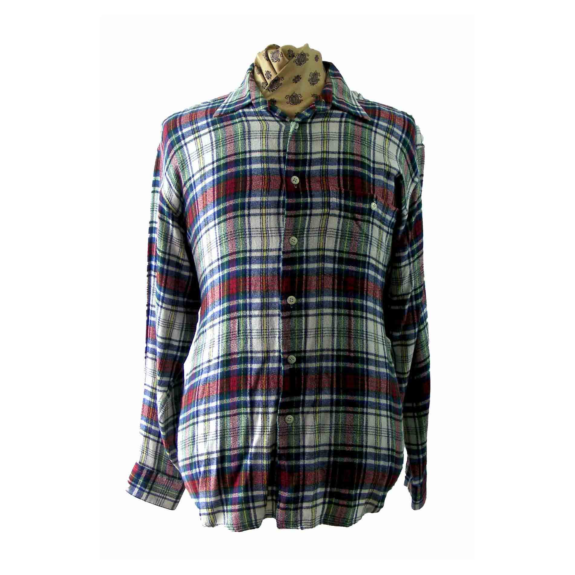 Red White Blue Black 90s Plaid Shirt