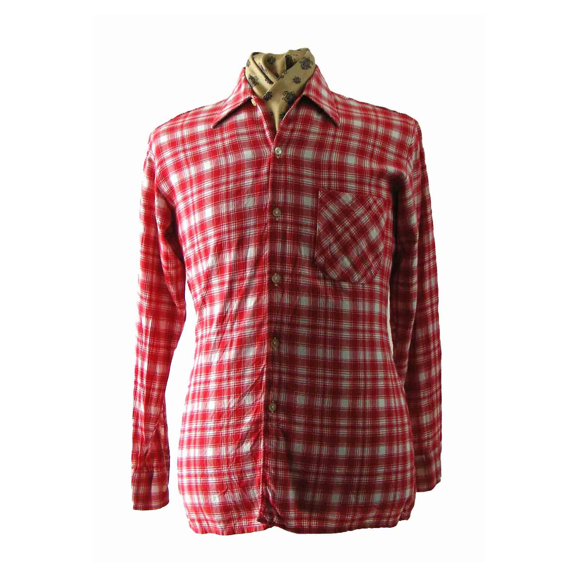 Red & white 70s check shirt