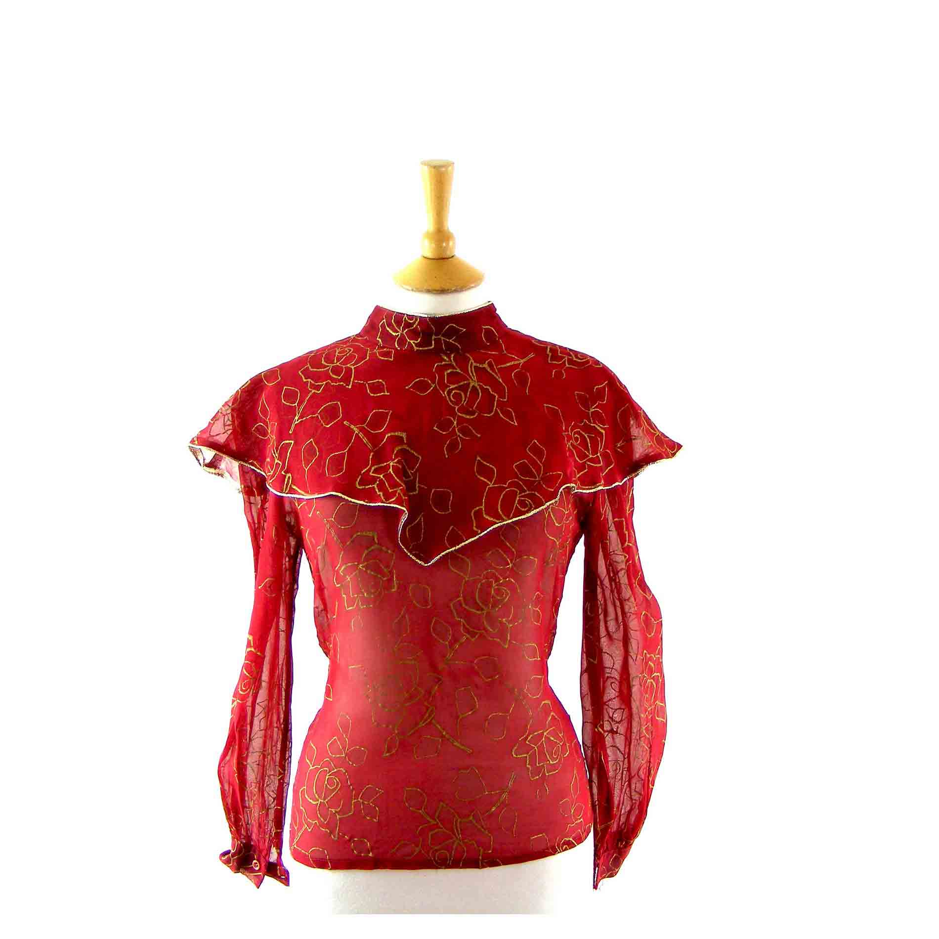 Red gold blouse