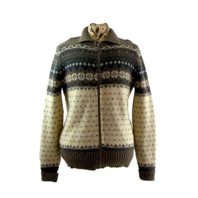 Retro zipper cardigan