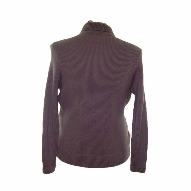 60s Mocha Suede Mens Button Cardigan - M - Image 3