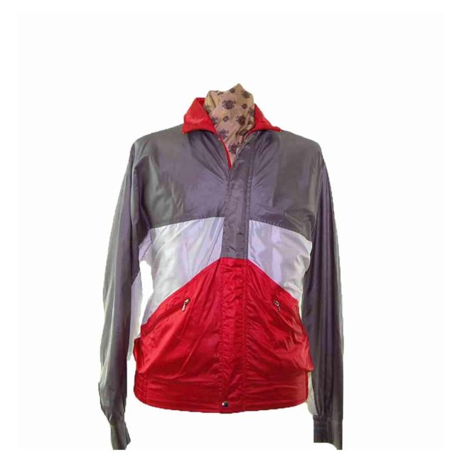 Rodeo Grey White Red Shell Suit Jacket - M