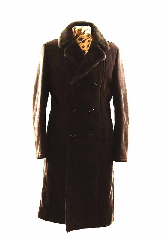 Mens Vintage Sheepskin Coat Uk Size L, Mens Full Length Sheepskin Coat Uk
